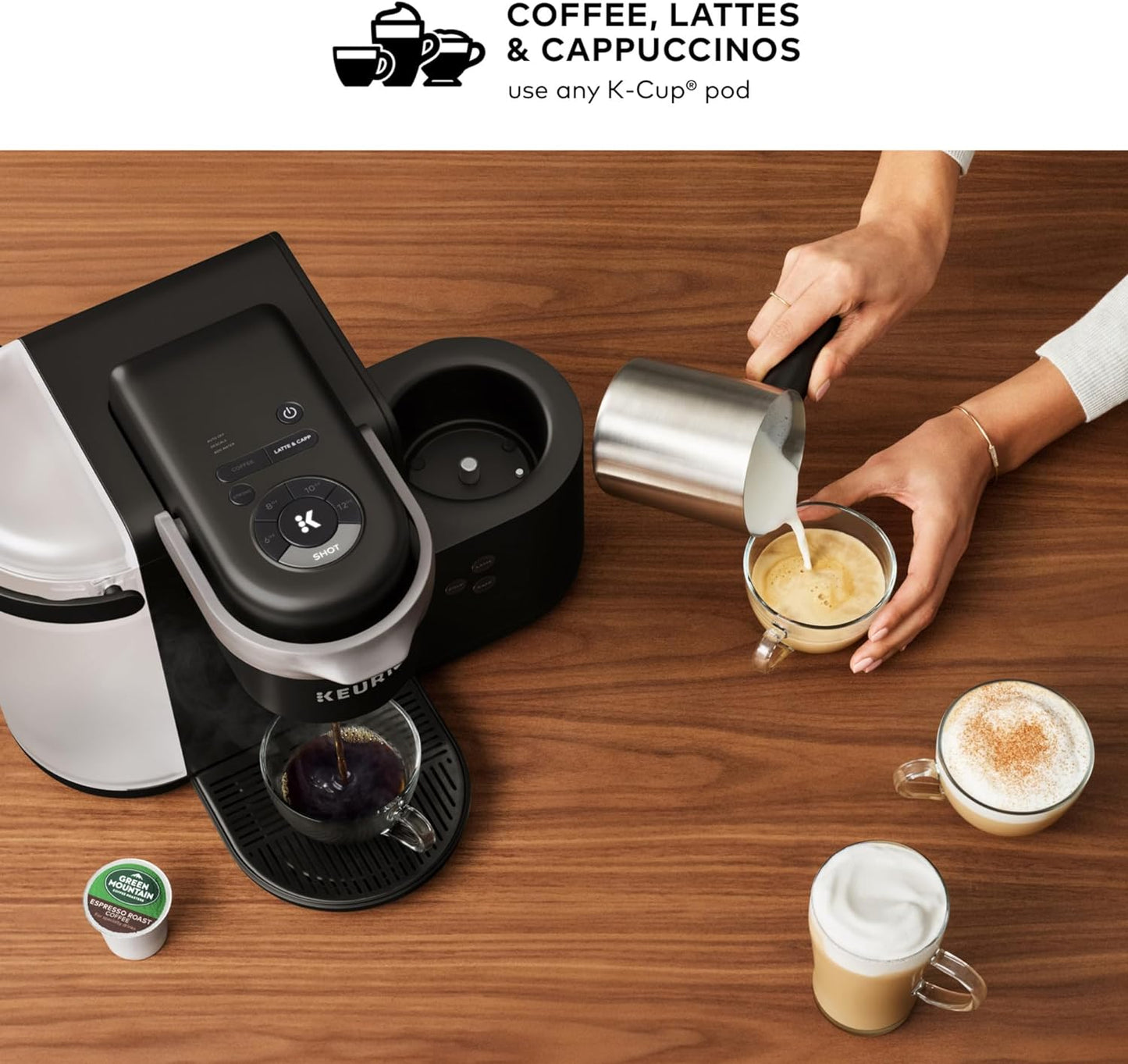 K-Cafe Single Serve K-Cup Coffee, Latte and Cappuccino Maker, Dark Charcoal