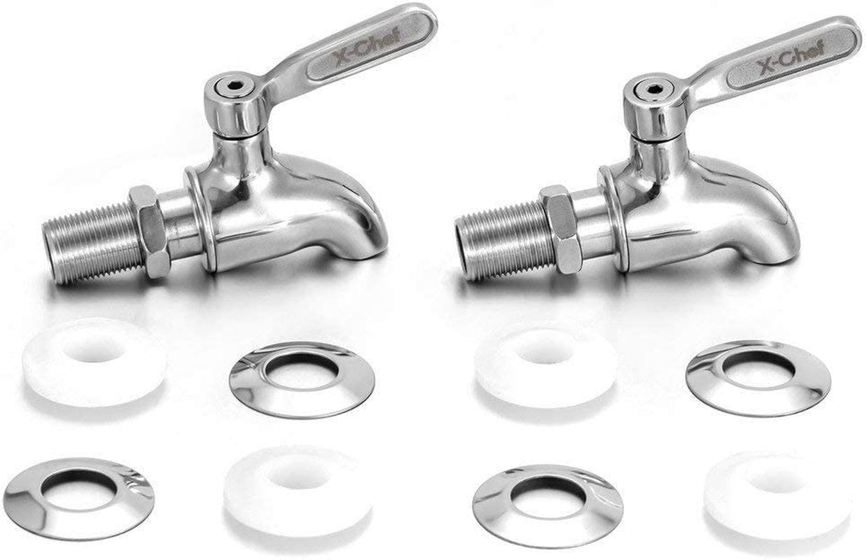 2 PCS Beverage Spigots Beverage Dispenser Spigot Replacement Stainless Steel Spigot for Glass Jar & Drink Dispenser