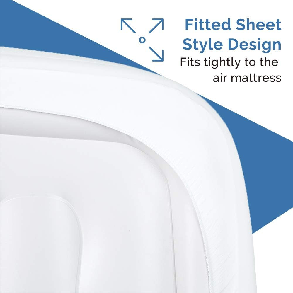 Fitted Sheet for Air Mattress Inflate without Disassembly Convenient & Firm Deep up to 21" White -Twin XL