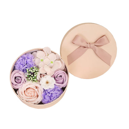 Valentine'S Day Gift Soap Flower Small round Box Bouquet Gift Box Roses