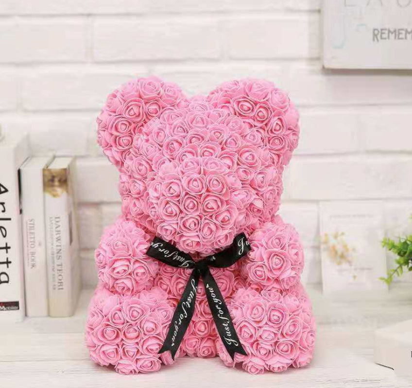 25Cm Cute Flower Rose Bear Handmade Valentines Day 2020 Gift