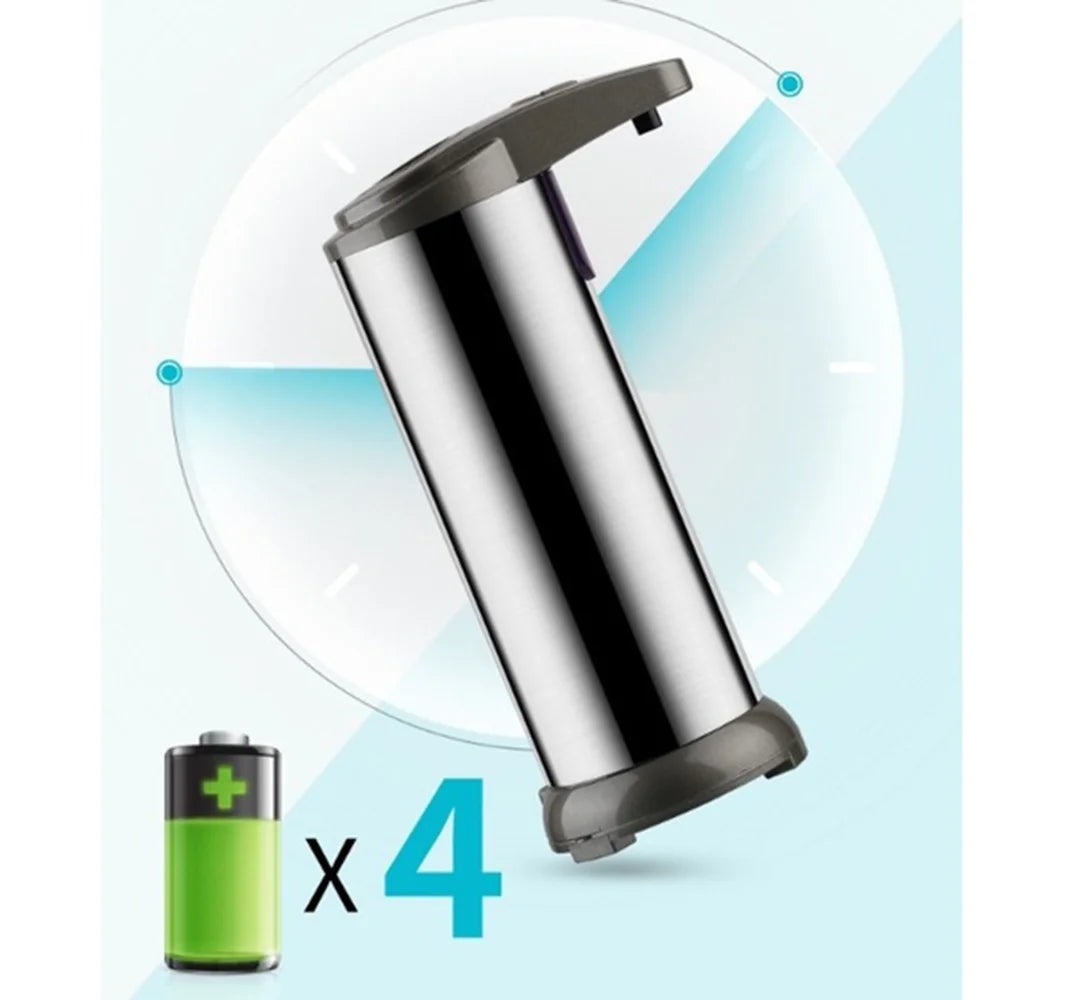 Automatic Liquid Soap Dispenser Touchless Battery Operated Stainless Steel Silver