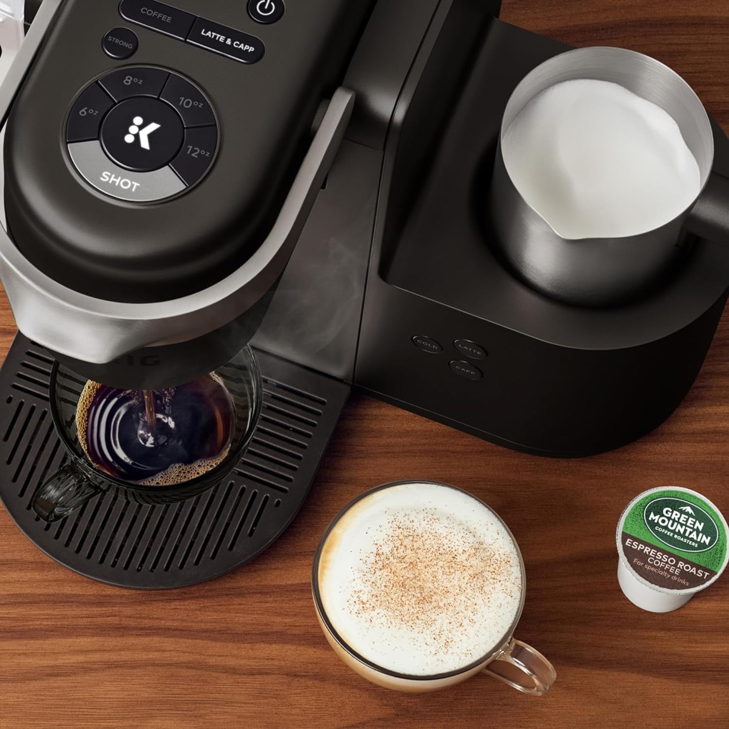 K-Cafe Single Serve K-Cup Coffee, Latte and Cappuccino Maker, Dark Charcoal