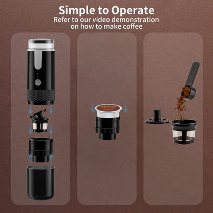 2024 Portable Coffee Machine - Coffee Maker for Ground Coffee & Capsules